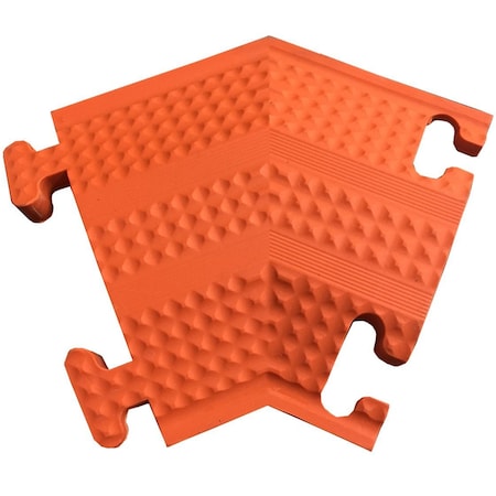 Electriduct Cable Protector 45 Deg Left Turn, 1 Channel, Rubber, Orange DO-ED-SM-T-LT-OR